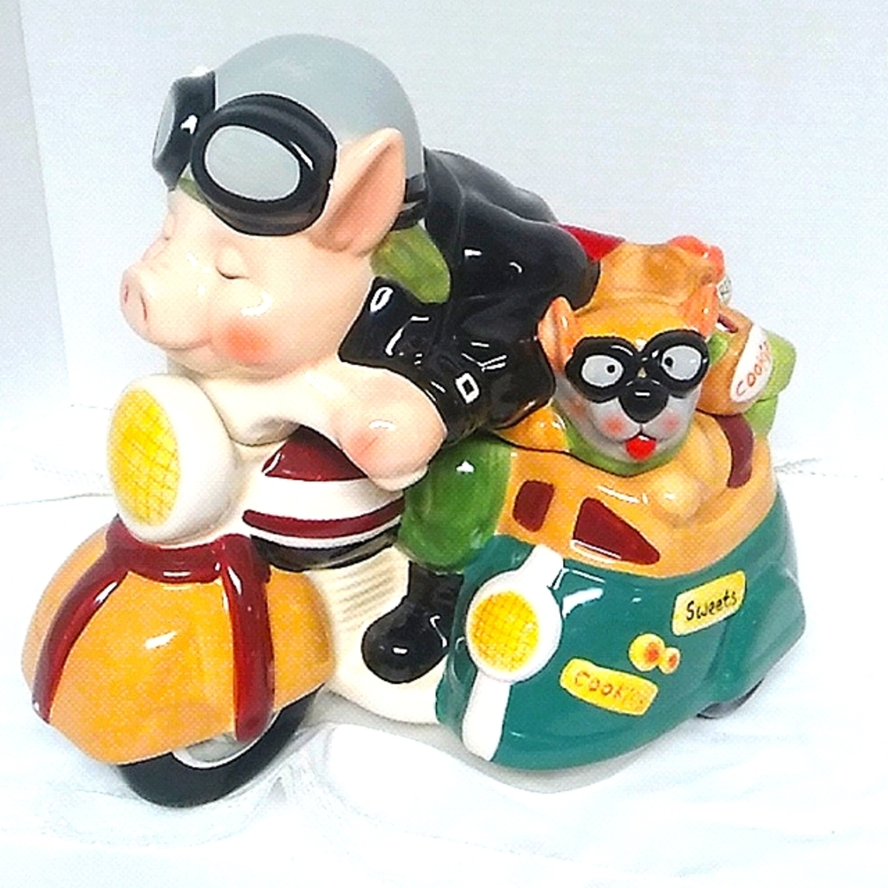 Road Hog on motorcycle cookie jar 🐉
